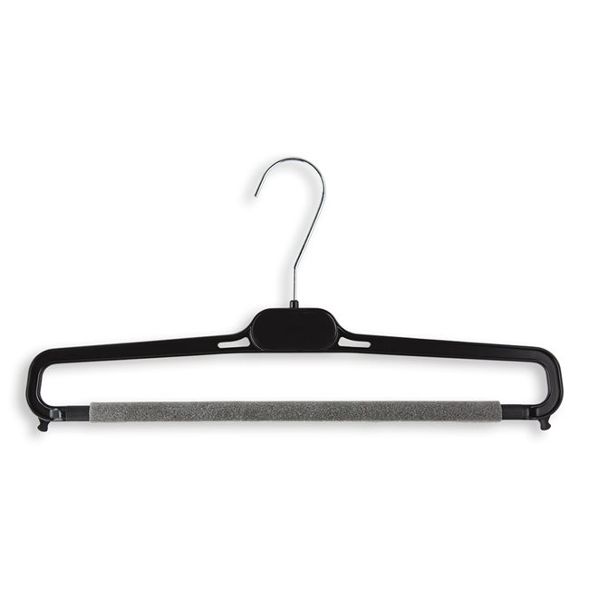Pant/Skirt Plastic Hangers W/ Foam Covered Bar - 14 Length/ 4 1/4 Neck -  300/Box - Black