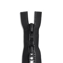 YKK #10 20" Molded Plastic Two-Way Jacket Zipper - Black (580)