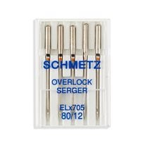 Schmetz Regular Point Serger Home Machine Needles - Size 12 - ELx705 - 5/Pack