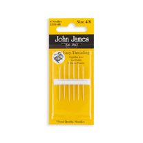 John James Assorted Easy-Threading Hand Needles - (4) Size 4 & (2) Size 8