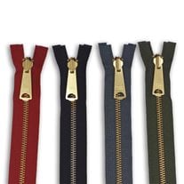 YKK Assorted Brass Zippers - 24/Pack