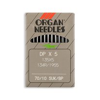 Organ Medium Ball Point (SUK) Straight Stitch Industrial Machine Needles - Size 10 - DPx5, 135x5, 134R/1955 - 10/Pack