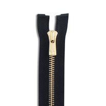 YKK Excella #5 30" Golden Brass Jacket Zipper - Black (580)