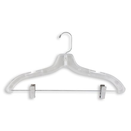 Plastic Suit Hangers - 17 Length/ 4 15/16 Neck - 100/Box - Clear