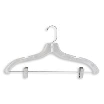 Plastic Suit Hangers - 17" Length/ 4 15/16" Neck - 100/Box - Clear