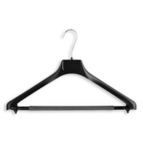 Plastic Suit Hangers W/ Foam Covered Bar - 18" Length/ 4 1/4" Neck - 50/Box - Black
