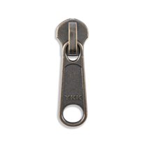 YKK #4.5 Metal Long Pull Bag Zipper Sliders - 2/Pack - Antique Brass