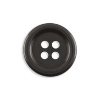 Corozo Matte Finish Pant/Suit Buttons - 24L / 15mm  - 1 Dozen - Black