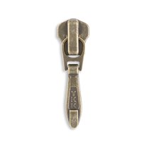 YKK #5 Tear Drop Style Metal Jacket Zipper Sliders - 2/Pack - Antique Brass