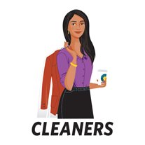 "Cleaners" Shirt Static Cling Service Sign - 36" x 25"