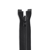 YKK #3 10" Molded Plastic Reversible Jacket Zipper - Black (580)