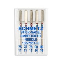 Schmetz Embroidery Home Machine Needles - Size 11, 14 - 15x1, 130/705 H-E - 5/Pack