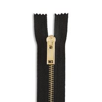 Italian Made High-Quality Finish #3 11" Brass Pant/Dress Zipper - Black