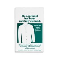 "This Garment Has Been Carefully Cleaned " Hanger Tags - 1,000/Box