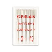 Organ Embroidery Home Machine Needles - Size 11 & 14 - 15x1, 130/705H-E - 5/Pack