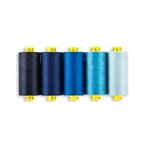 Gutermann Mara 100 All Purpose Thread Color Shades Pack - Tex 30 - 1,093 yds. - 5/Pack - Blue