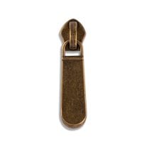 #5 Metallic Nylon Solid Long Pull Zipper Pulls - 10/Pack - Antique Brass