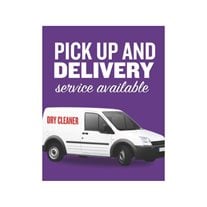 "Pick Up & Delivery Service Available" Poster - 28" x 22"