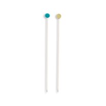 Fine Quilting Glass Head Pins - #28 - 1 7/8" x 0.019" - 100/Pack - Blue & Yellow