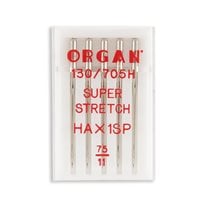 Organ Super Stretch Sewing Machine Needles -  Size 11  - 15x1, 130/705H, HAx1SP - 5/Pack