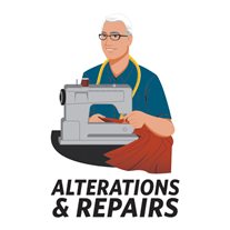 "Alterations & Repairs" Static Cling Service Sign - 36" x 25"