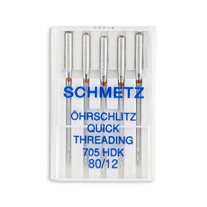Schmetz Quick Threading Home Machine Needles - Size 12 - 15x1, 705 HDK - 5/Pack