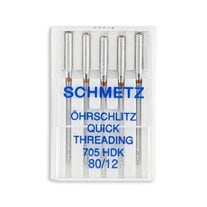 Schmetz Quick Threading Home Machine Needles - Size 12 - 15x1, 705 HDK - 5/Pack