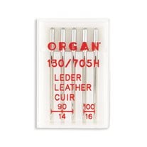 Organ Leather Home Machine Needles - Size 14, 16 - 15x1, 130/705H - 5/Pack