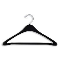 Wishbone Plastic Suit Hangers - 17" Length/ 3" Neck - 100/Box - Black