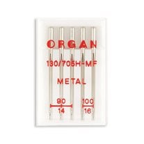 Organ Metallic Home Machine Needles - Size 14, 16 - 15x1, 130/705H-MF - 5/Pack