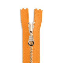 YKK #4.5 10" Nickel Donut Pull Bag Zipper - Medium Orange (006)