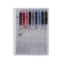 Compact Pre-Threaded Travel Sewing Kit - Clear