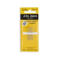 John James Gold n' Glide Applique Hand Needles - Size 10 - 10/Pack