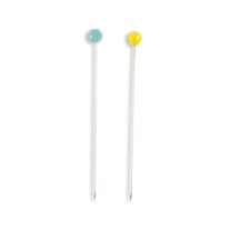Clover Glass Head Pins - #22 - 1 3/8" x 0.015" - 100/Pack - Blue & Yellow