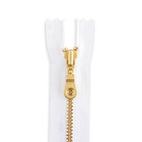 YKK #4.5 10" Brass Organic Cotton Donut Pull Bag Zipper - White (501)