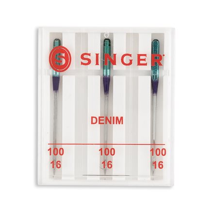 Singer Denim Machine Needles, Size 100/16, 3-Pack