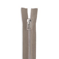 Italian Made High-Quality Finish #5 10" Nickel Open Pull Bag Zipper - Light Beige