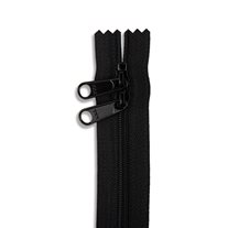 YKK #4.5 18" Nylon Coil Long Pull Two-Way Head-To-Head Bag Zipper - Black (580)