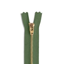 YKK #4.5 11" Brass Pant/Dress Zipper - Army Green (566)