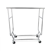 RACK FORCE Industrial Double Collapsible Rolling Rack - 48" x 22" x 67"