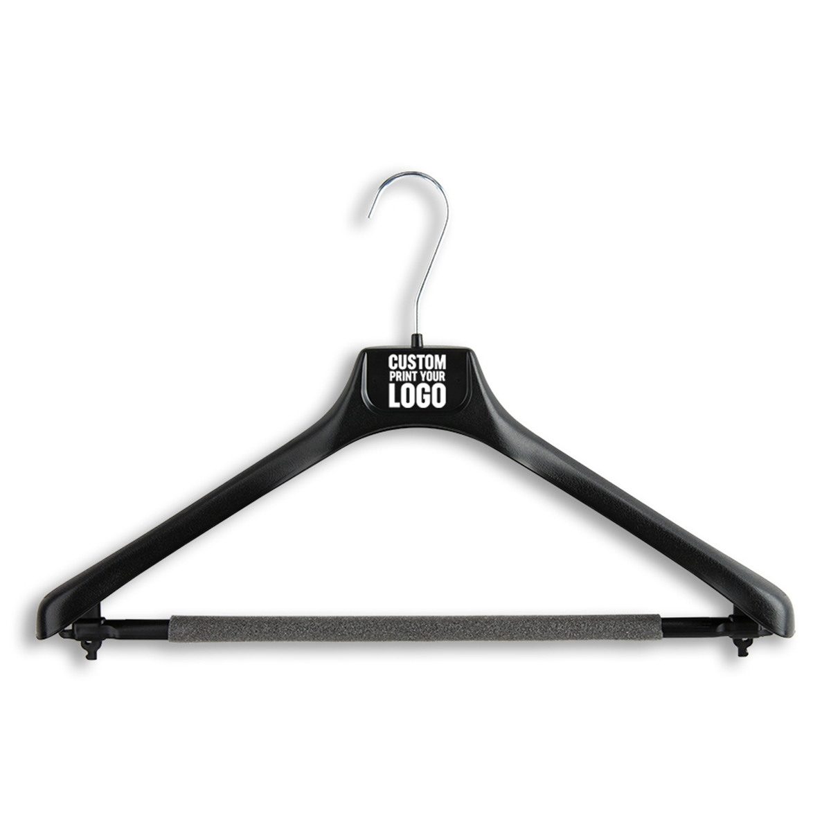 Plastic Suit Hangers W/ Foam Covered Bar - 18 Length/ 4 1/4 Neck - 50/Box  - Black