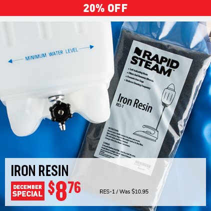 20% Off Iron Resin / $8.76 / RES-1 / Was $10.95.
