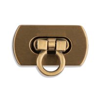 Flip Lock Bag Hardware - 3.1cm x 1.7cm - Antique Brass