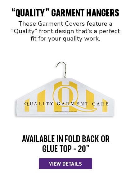 Quality Garment Hangers | These Garment Covers feature a  "Quality" design that's a perfect fit for your quality work. 